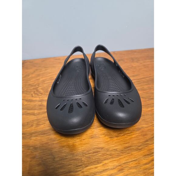 Crocs Kadee Slingback Flats Size 7 Black Comfort Slip-On Lightweight Minimalist - Picture 2 of 6